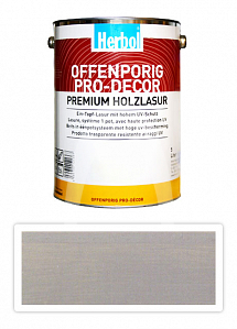 HERBOL Offenporig Pro Decor - univerzální lazura na dřevo 5 l Světle šedá
