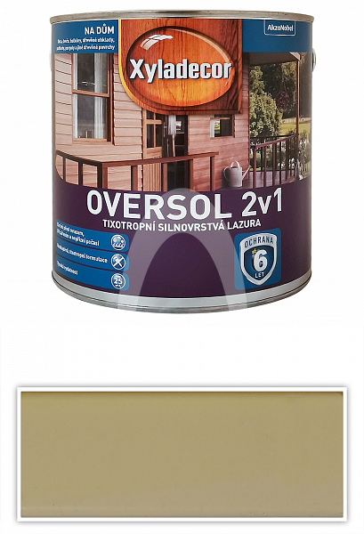 XYLADECOR Oversol 2v1 - tixotropní silnovrstvá lazura na dřevo 2.5 l Bílá krycí