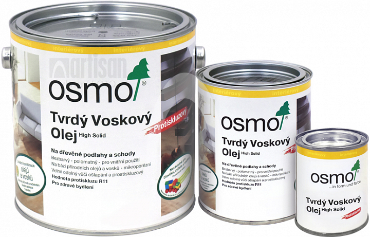 OSMO Tvrdý voskový olej Protiskluzový - velikost balení 0.125 l, 0.75 l, 2.5 l