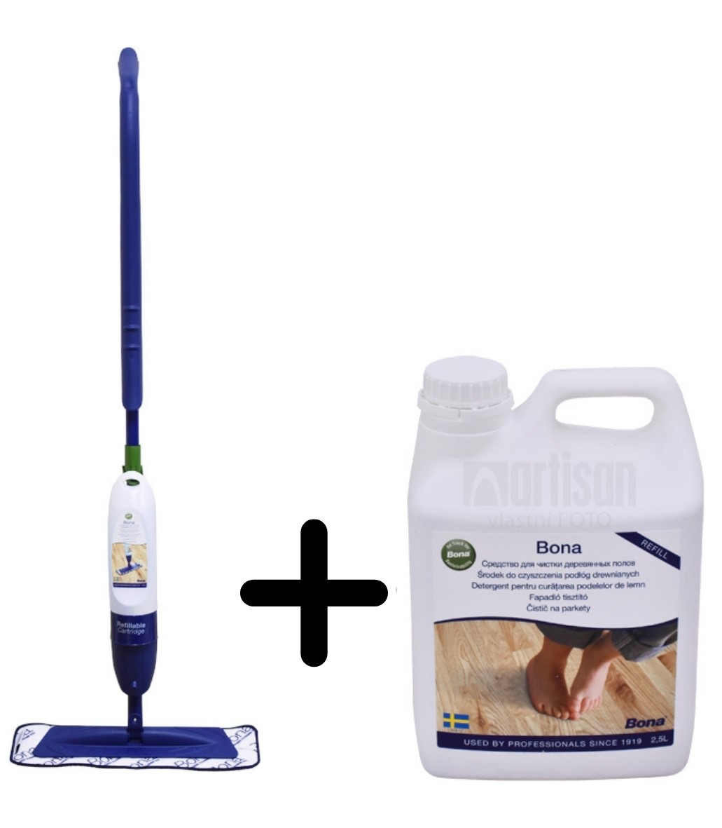 BONA Spray Mop na dřevěné podlahy + čistič 2.5 l ZDARMA