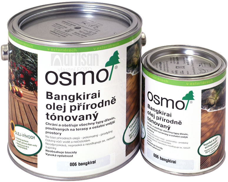 OSMO Speciální olej na terasy - velikost balení 0.005 l, 0.125 l, 0.750 l a 2.5 l.