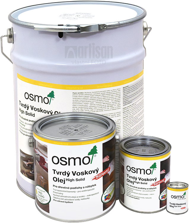 OSMO Tvrdý voskový olej barevný - velikost balení 0.005 l, 0.125 l, 0.75 l, 2.5 l a 10 l