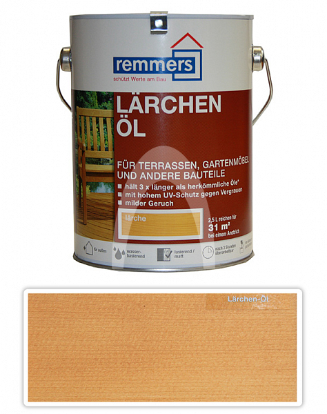 REMMERS Gartenholz Öl - vodou ředitelný terasový olej 2.5 l Modřín