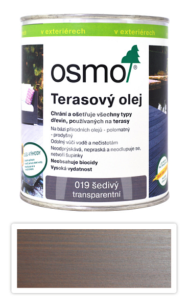 OSMO Terasový olej 0.75 l Šedý 019