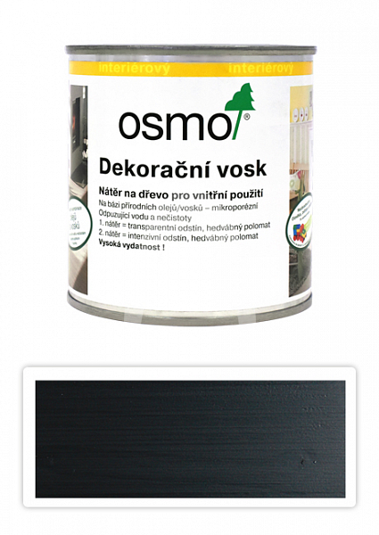 OSMO Dekorační vosk intenzivní odstíny 0.375 l Černý 3169 