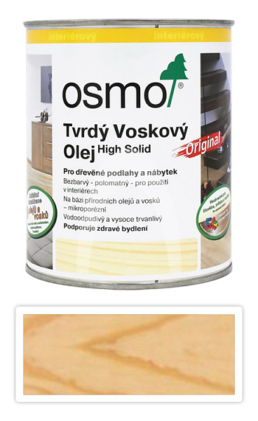 OSMO Tvrdý voskový olej pro interiéry 0.75 l Hedvábný polomat 3032