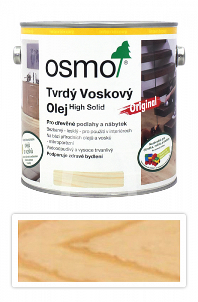 OSMO Tvrdý voskový olej pro interiéry 2.5 l Bezbarvý mat 3062