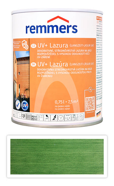 REMMERS UV+ Lazura - dekorativní lazura na dřevo 0.75 l Jedlově zelená