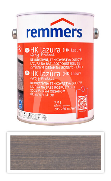 REMMERS HK lazura Grey Protect - ochranná lazura na dřevo pro exteriér 2.5 l Felsgrau FT 46214