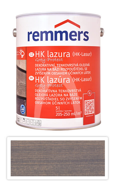 REMMERS HK lazura Grey Protect - ochranná lazura na dřevo pro exteriér 5 l Felsgrau FT 46214