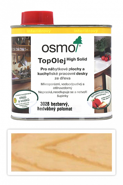 OSMO Top olej na nábytek a kuchyňské desky 0.5 l Bezbarvý polomat 3028