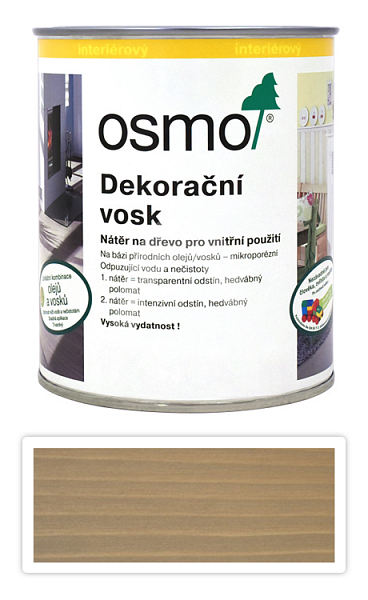OSMO Dekorační vosk intenzivní odstíny 0.75 l Šedobéžový 3132