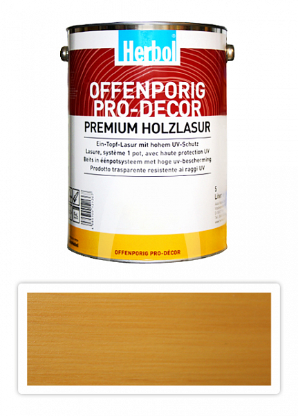 HERBOL Offenporig Pro Decor - univerzální lazura na dřevo 5 l Buk 1300