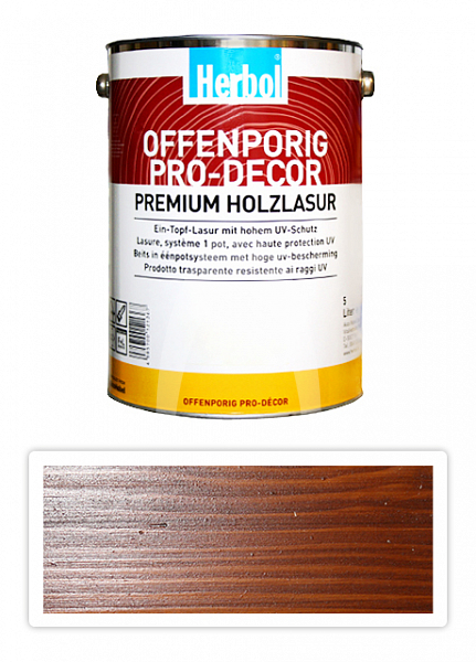 HERBOL Offenporig Pro Decor - univerzální lazura na dřevo 5 l Teak 8406