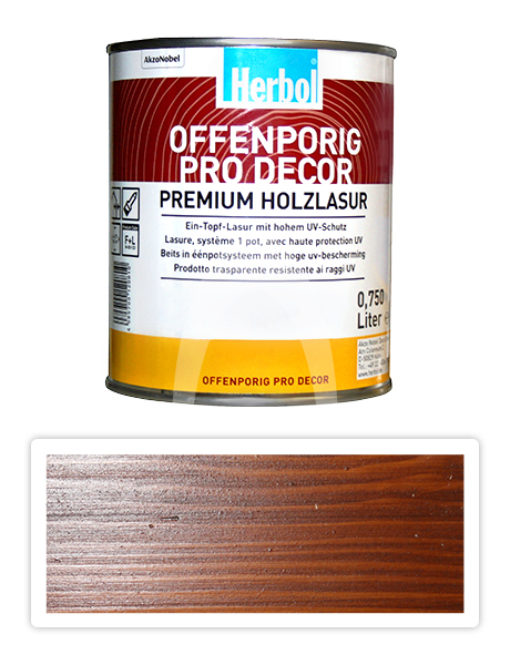 HERBOL Offenporig Pro Decor - univerzální lazura na dřevo 0.75 l Teak 8406