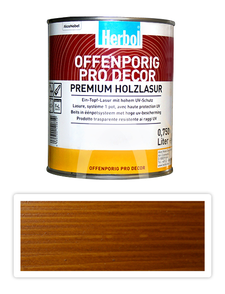 HERBOL Offenporig Pro Decor - univerzální lazura na dřevo 0.75 l Vlašský ořech 8404