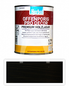 HERBOL Offenporig Pro Decor - univerzální lazura na dřevo 0.75 l Eben 9410
