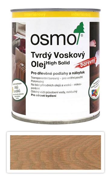 OSMO Tvrdý voskový olej barevný pro interiéry 0.75 l Světle šedý 3067