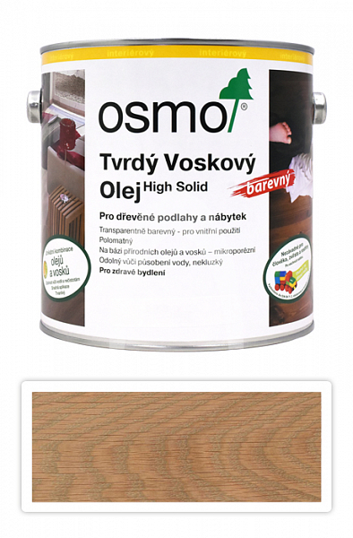 OSMO Tvrdý voskový olej barevný pro interiéry 2.5 l Světle šedý 3067