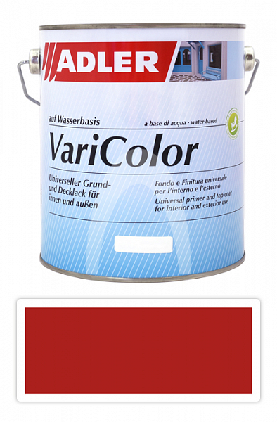 ADLER Varicolor - vodou ředitelná krycí barva univerzál 2.5 l Feuerrot / Ohnivě červená  RAL 3000
