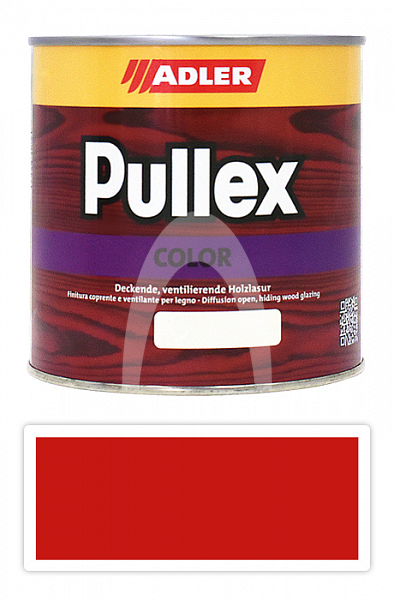 ADLER Pullex Color - krycí barva na dřevo 0.75 l Verkehrsrot / Dopravní červená RAL 3020