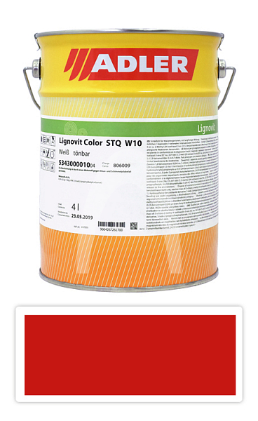 ADLER Lignovit Color - vodou ředitelná krycí barva 4 l Verkehrsrot / Dopravní červená RAL 3020