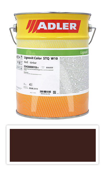 ADLER Lignovit Color - vodou ředitelná krycí barva 4 l Mahagonibraun / Mahagonová hnědá RAL 8016