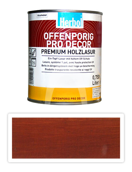 HERBOL Offenporig Pro Decor - univerzální lazura na dřevo 0.75 l Švédská červená