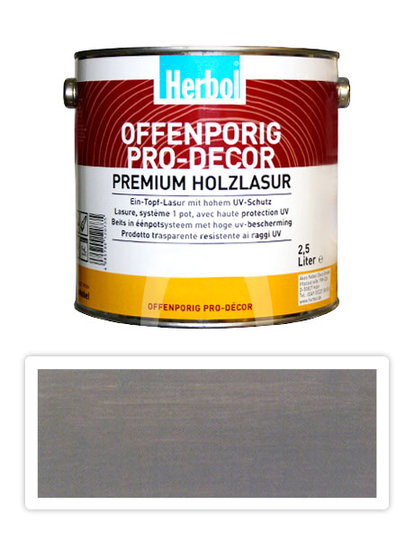 HERBOL Offenporig Pro Decor - univerzální lazura na dřevo 2.5 l Středně šedá