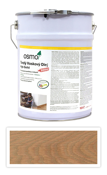 OSMO Tvrdý voskový olej barevný pro interiéry 10 l Světle šedý 3067