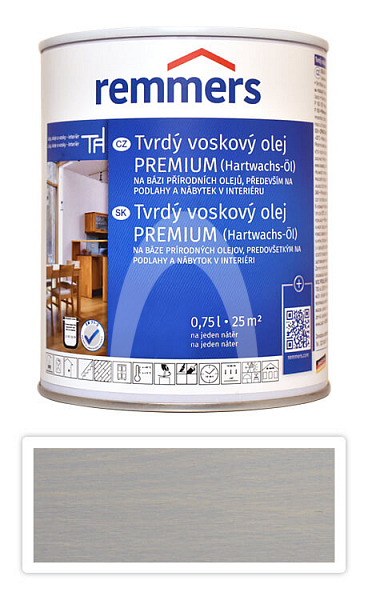 REMMERS Tvrdý voskový olej PREMIUM 0.75 l Fenstergrau / Okenní šedá FT 20931