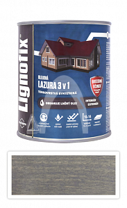 Lignofix LAZURA 3v1 - olejová lazura s biocidem 0.6 l Antik šedá