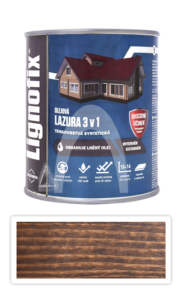 Lignofix LAZURA 3v1 - olejová lazura s biocidem 0.6 l Wenge