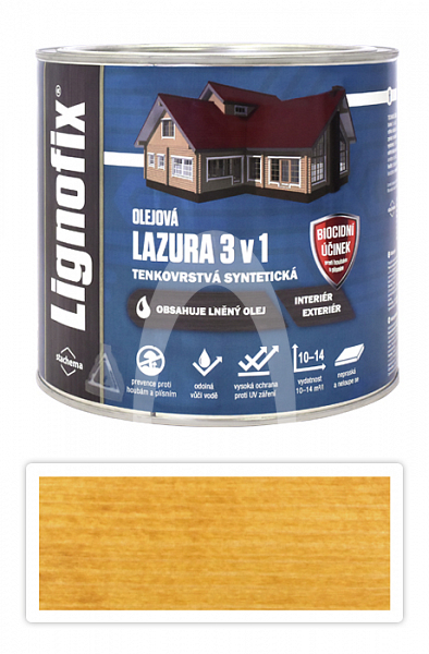 Lignofix LAZURA 3v1 - olejová lazura s biocidem 2.2 l Pinie