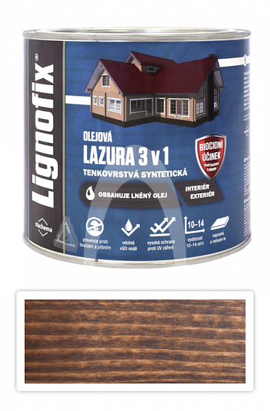 Lignofix LAZURA 3v1 - olejová lazura s biocidem 2.2 l Wenge