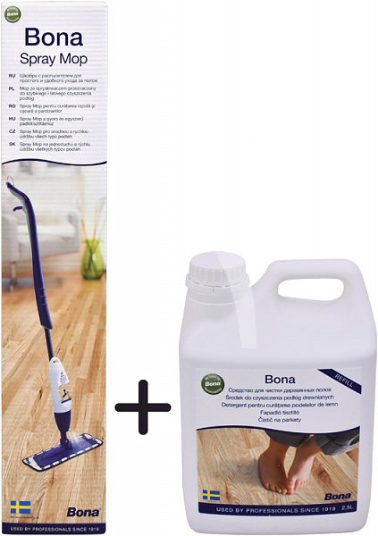 BONA Spray Mop na dřevěné podlahy + čistič 2.5 l ZDARMA