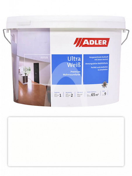 ADLER Aviva Ultra Weiss - malířská barva na stěny v interiéru 9 l Bílá