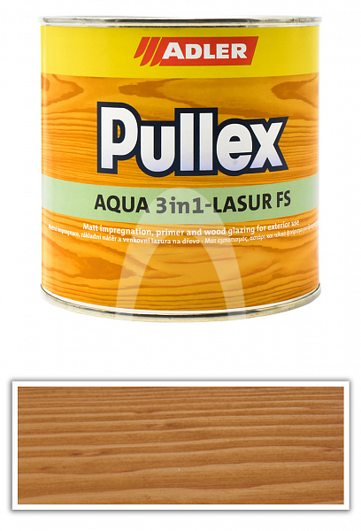 ADLER Pullex Aqua 3in1-Lasur FS - tenkovrstvá matná lazura na dřevo v exteriéru 0.75 l Dub