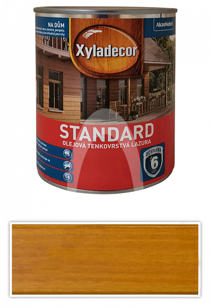 XYLADECOR Standard - olejová tenkovrstvá lazura na dřevo 0.75 l Cedr