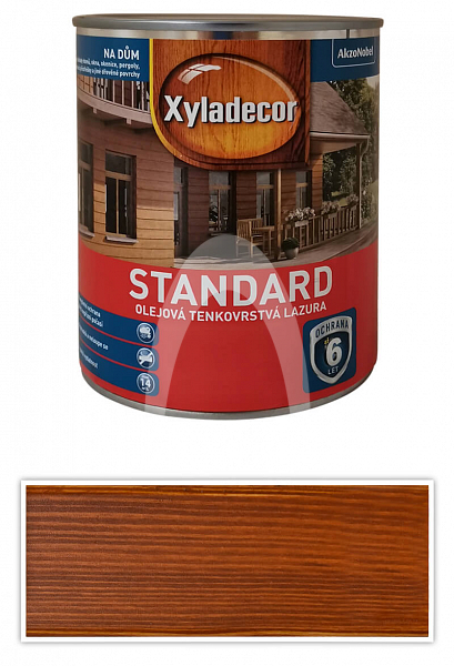 XYLADECOR Standard - olejová tenkovrstvá lazura na dřevo 0.75 l Indický teak