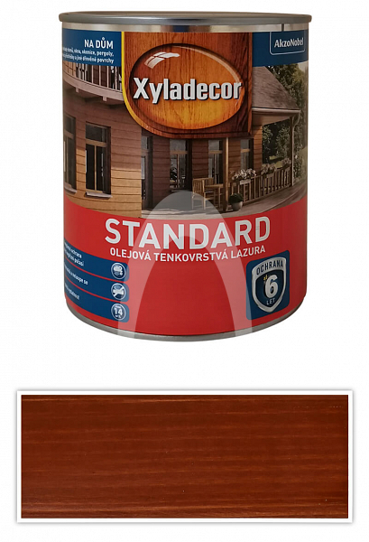 XYLADECOR Standard - olejová tenkovrstvá lazura na dřevo 0.75 l Mahagon