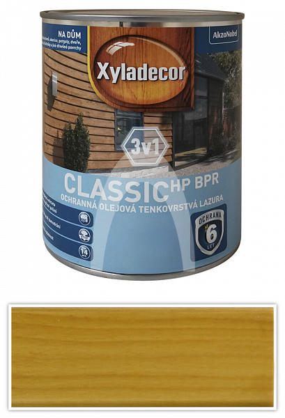 XYLADECOR Classic HP BPR 3v1 - ochranná olejová tenkovrstvá lazura na dřevo 0.75 l Cedr