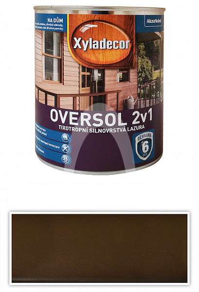 XYLADECOR Oversol 2v1 - tixotropní silnovrstvá lazura na dřevo 0.75 l Wenge