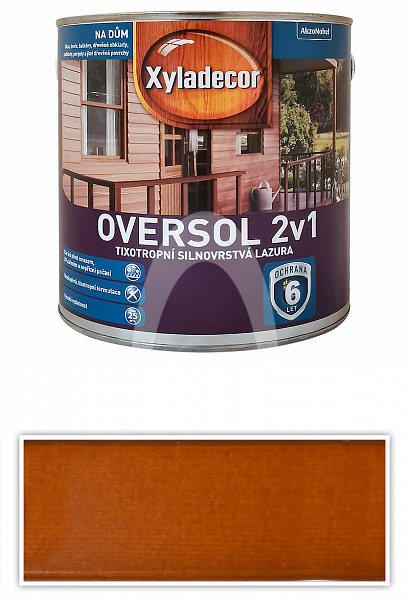 XYLADECOR Oversol 2v1 - tixotropní silnovrstvá lazura na dřevo 2.5 l Meranti