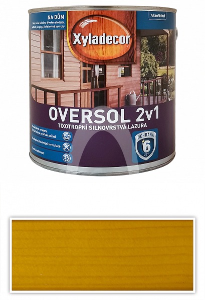 XYLADECOR Oversol 2v1 - tixotropní silnovrstvá lazura na dřevo 2.5 l Přírodní dřevo