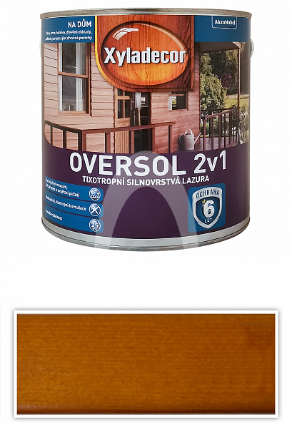 XYLADECOR Oversol 2v1 - tixotropní silnovrstvá lazura na dřevo 2.5 l Sipo