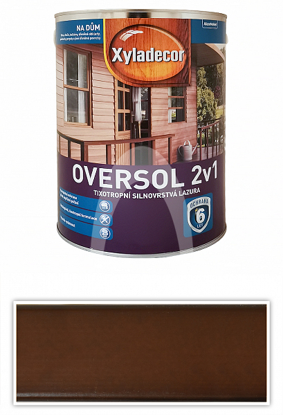 XYLADECOR Oversol 2v1 - tixotropní silnovrstvá lazura na dřevo 5 l Lískový ořech