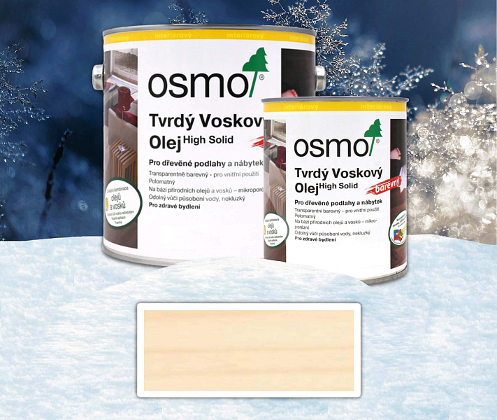 OSMO sada - tvrdý voskový olej barevný pro interiéry 2.5 l Bílý 3040 + 0.75 l ZDARMA