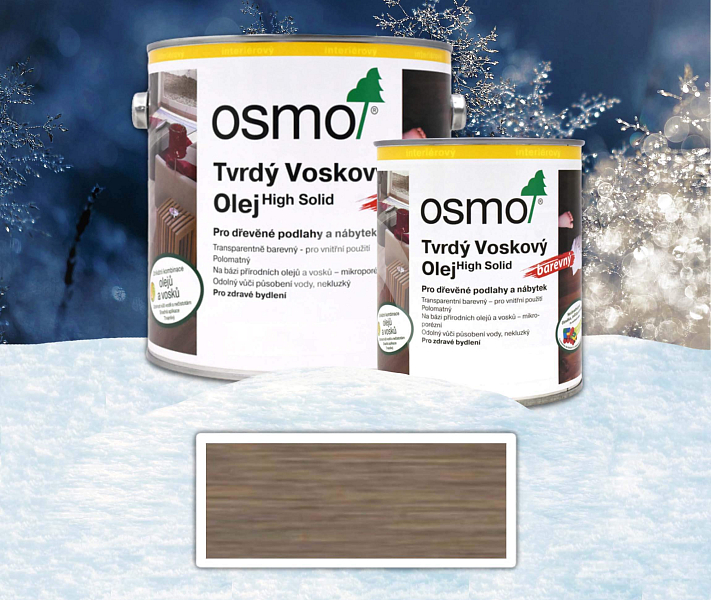 OSMO sada - tvrdý voskový olej barevný pro interiéry 2.5 l Grafit 3074 + 0.75 l ZDARMA