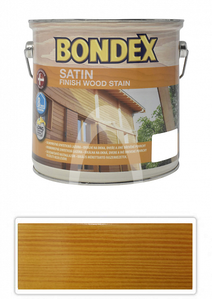 BONDEX Satin - silnovrstvá lazura pro ošetření dřeva v exteriéru 2.5 l Světlá borovice 901